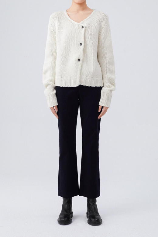 HIDEMI 美利奴羊毛斜门襟设计感开衫 商品图12