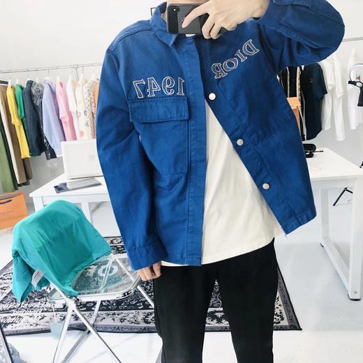 2020年 秋季新款 迪奥 dior stussy 联名 宝石蓝色 工装口袋牛仔外套