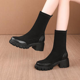 OLD 844 真皮正品马丁靴女英伦风2020年新款冬季绒里厚底增高切尔西短靴女春秋单靴