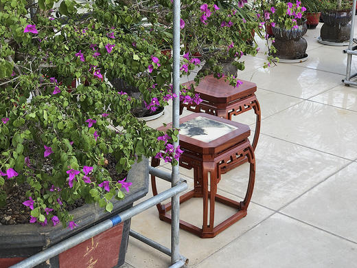 红桥红  家具严选  缅甸花梨（大果紫檀）  【云石面 35 仿故宫文竹方凳】 商品图1