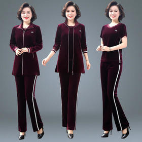 SP-BK112126新款时尚气质休闲金丝绒三件套