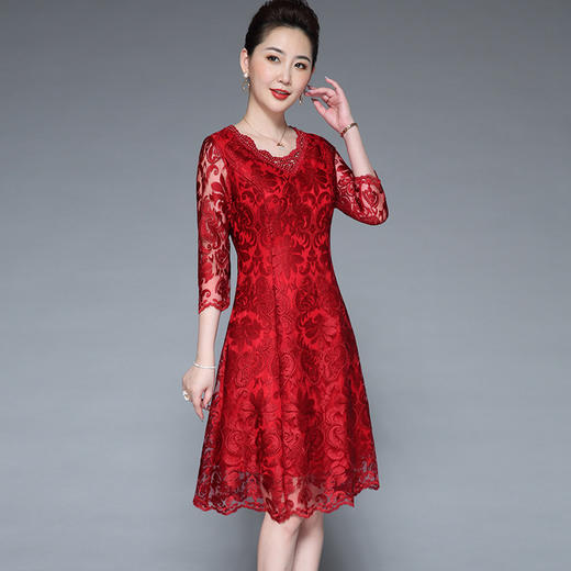 DYSL-Q5446网纱绣花大码妈妈装高贵气质婚宴喜婆婆连衣裙 商品图1