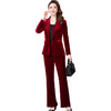 WXY-W-ANE-8537金丝绒西装两件套女时尚洋气百搭减龄套装 商品缩略图3