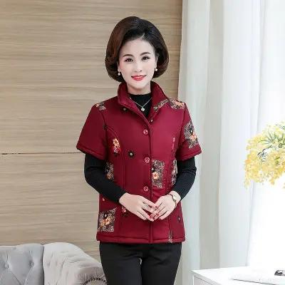 NP-2019241中老年女装马甲短袖秋冬新款坎肩中年妈妈棉马夹外套冬装棉衣背心 商品图1