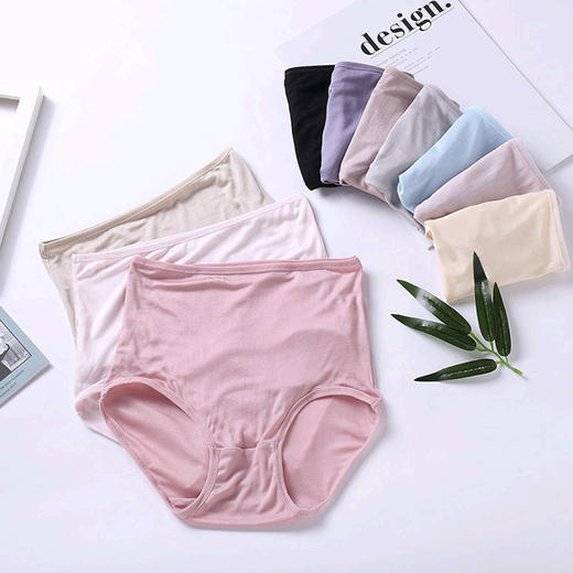 丁摩 100％真丝大码高腰内裤5条组 商品图0