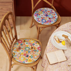 小圆垫雏菊图案餐椅坐垫圆形坐垫