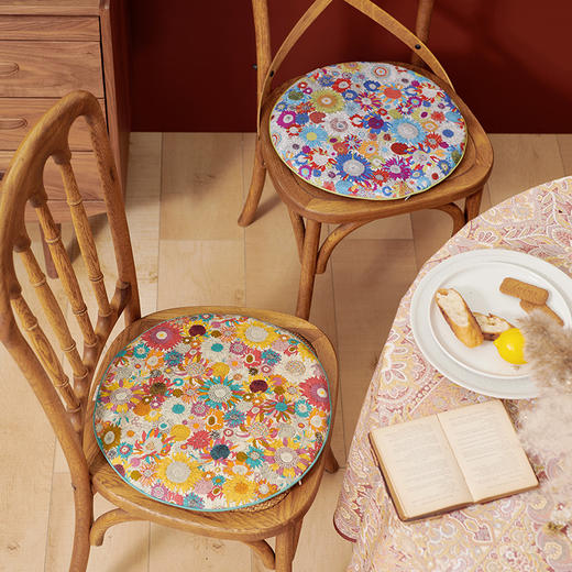 小圆垫雏菊图案餐椅坐垫圆形坐垫 商品图0