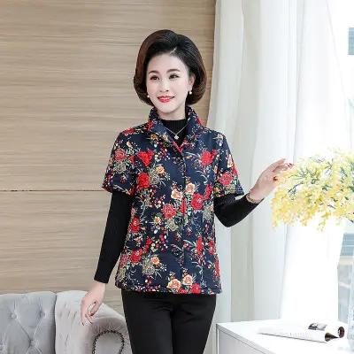 NP-2019241中老年女装马甲短袖秋冬新款坎肩中年妈妈棉马夹外套冬装棉衣背心 商品图9