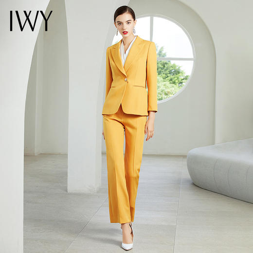 IWY/黄色蓝色长袖西装长裤套装CP8310-Y 商品图7