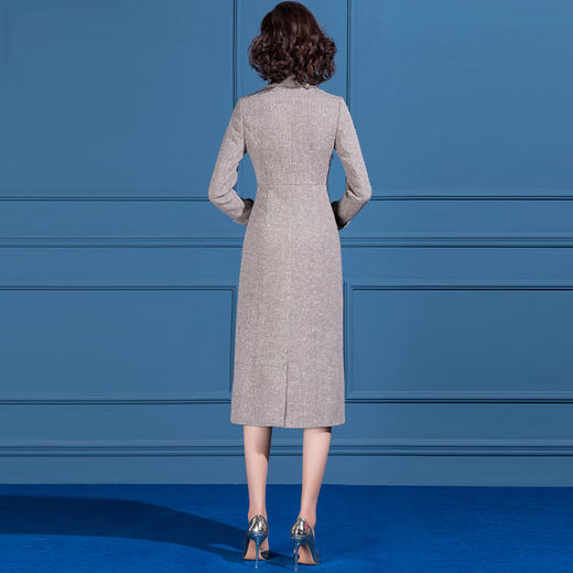 SSGS-42031驼色毛呢连衣裙 商品图2