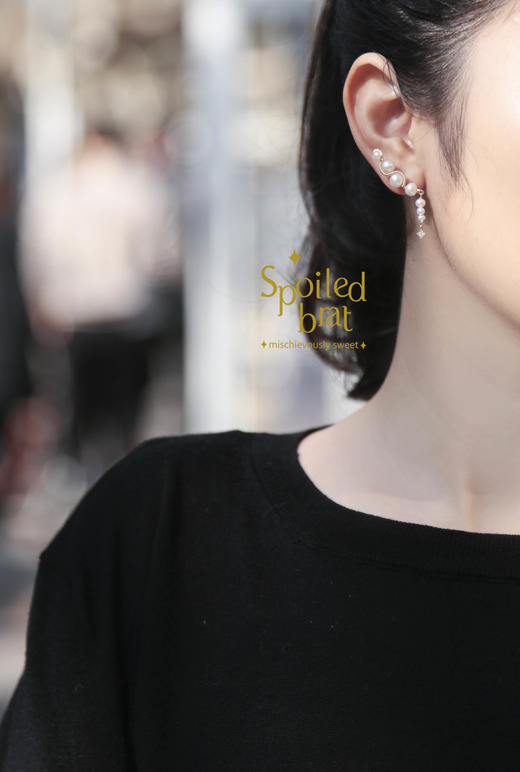spoiledbat jewelry不对称珍珠耳环 商品图3