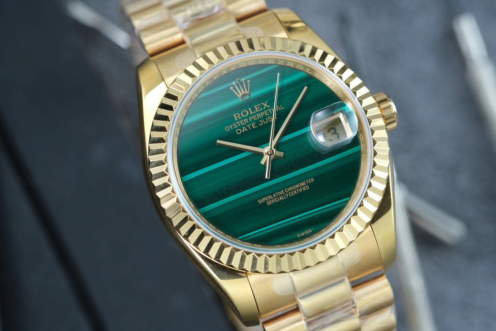 极力推荐孔雀石劳力士日志36孔雀石骚绿重磅来袭劳力士稀有孔雀石盘面