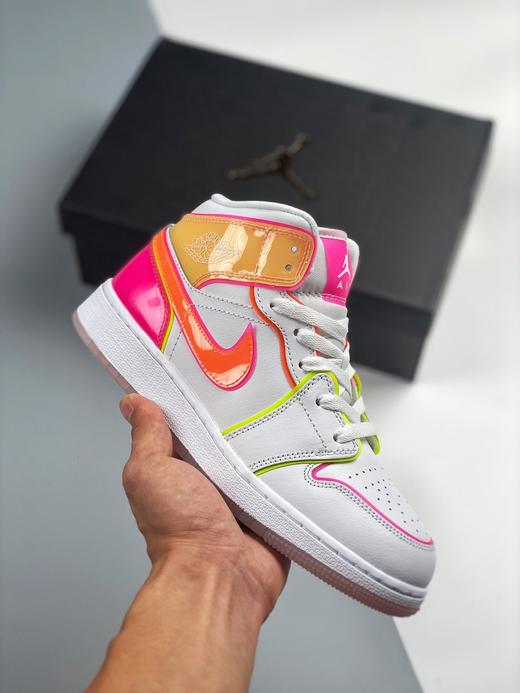 女鞋air jordan 1 mid 白黄粉 糖果中帮系列板鞋 aj1中帮