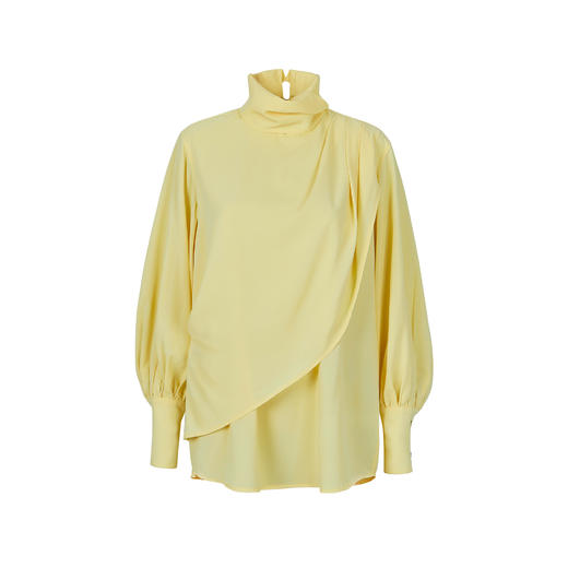 HIDEMI 鹅蛋黄缎面褶皱荡漾设计感顺滑感上衣 商品图4