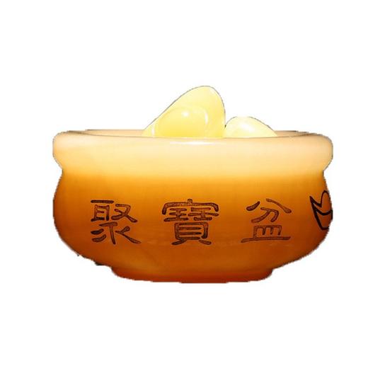 米黄玉聚宝盆摆件 商品图4