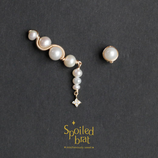 spoiledbat jewelry不对称珍珠耳环 商品图0