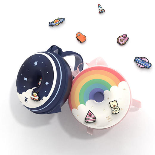 优仅ALLJOINT儿童书包可爱幼儿园双肩甜甜圈彩虹幼儿背包女童包包 商品图2