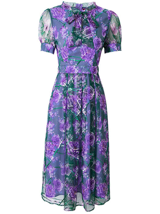 FMY-F20XL31131复古系带收腰显瘦显高中长裙 商品图1