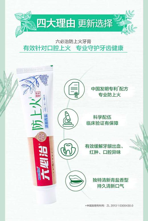六必治防上火清新青盐牙膏100g*1盒 商品图2