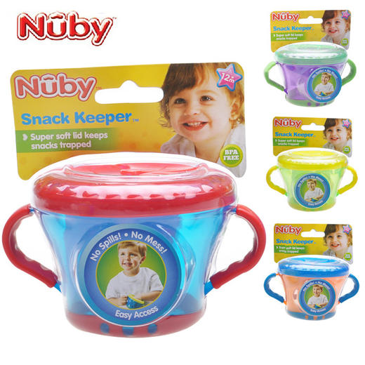 特价清-Nuby努比宝宝零食杯婴儿零食碗幼儿防泼洒带盖便携零食盒 商品图0