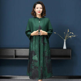 W-1700中老年女秋装连衣裙气质2020新款妈妈两件套装中长款婚礼旗袍高贵