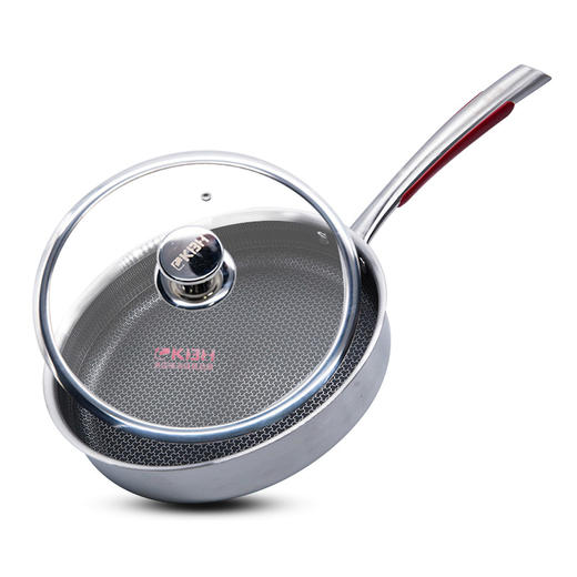 康巴赫平底煎锅不锈钢不粘锅 三 四 代316L蜂窝煎炒锅新款JQR 商品图0