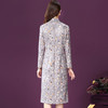 WXY-W-JR-3639新款中国风优雅气质修身立领长袖印花开叉连衣裙TZF 商品缩略图2