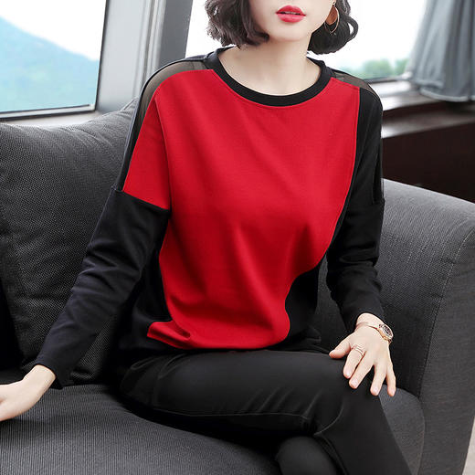 BSFS-TM9047女装大码宽松遮肚妈妈纯棉体桖打底衫 商品图2