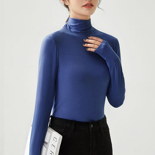 【79元任选2件】莫代尔半高领打底衫 18色可选 内搭修身 商品图4