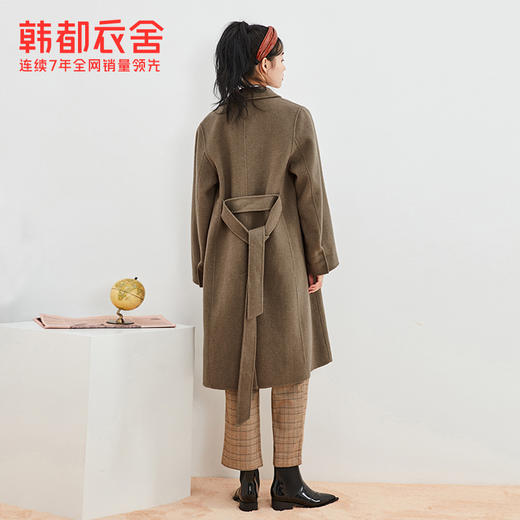 韩都衣舍冬新款韩版双面羊绒大衣女宽松中长款毛呢外套PS9917 商品图3