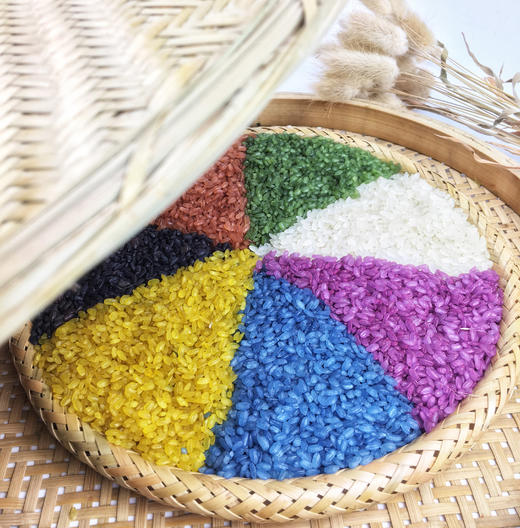 云南特色七彩花米饭丘北壮乡纯植物七彩手工花糯米