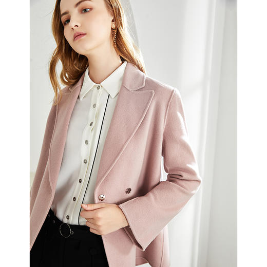 EITIE爱特爱秋冬新款洋气时尚气质百搭显瘦短款羊毛呢外套女6014703 商品图2