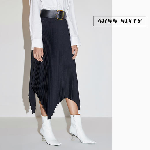 Miss Sixty2020秋季新款高腰百褶不规则中长半身裙603KJ0740000 商品图0