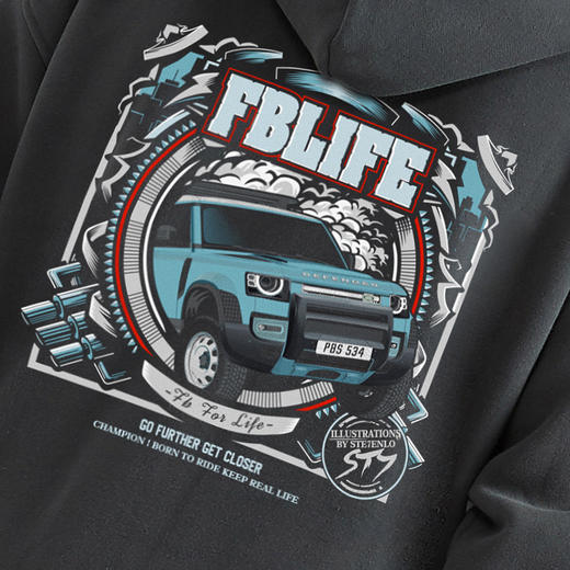 自由基地新款路虎卫士defender抓绒套头卫衣oversize情侣衫 NMT-1217 商品图4