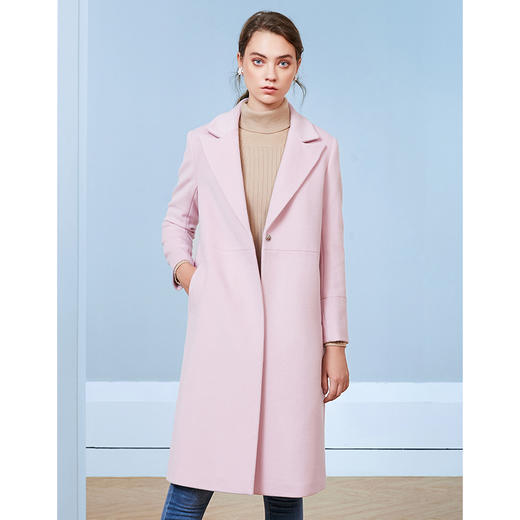 EITIE爱特爱女装秋款时尚气质翻领通勤显瘦直筒羊毛呢大衣女外套D2014507 商品图2