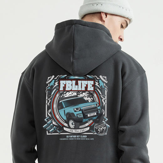 自由基地新款路虎卫士defender抓绒套头卫衣oversize情侣衫 NMT-1217 商品图3