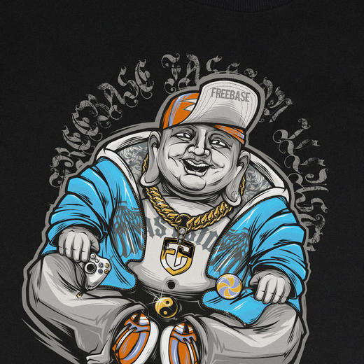 个性设计嘻哈风创意佛图案圆领套头卫衣潮牌街头日韩休闲衫NMT-1219 商品图3