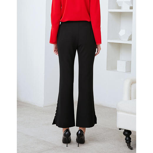 EITIE爱特爱秋季新款气质时尚通勤显瘦百搭职业微喇长裤女裤C2005506 商品图3