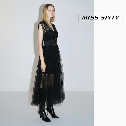 Miss Sixty2020秋季新款两件式网纱牛仔无袖连衣裙603DJ4440000 商品图3