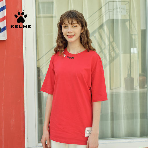 卡尔美字母宽松休闲T恤女下衣失踪棉t街头运动中性情侣衫潮 商品图0