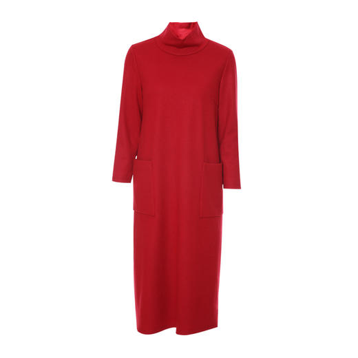 EITIE爱特爱秋季新款时尚洋气百搭H版宽松显瘦高领羊毛连衣裙D2007601 商品图4