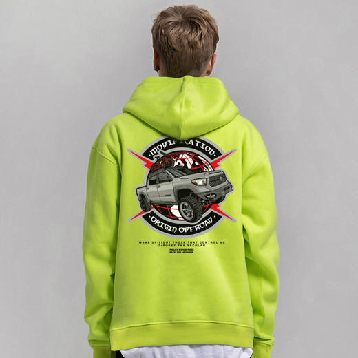 自由基地新款toyota坦途带帽套头卫衣抓绒保暖秋冬潮流帽衫NMT-1218 商品图1