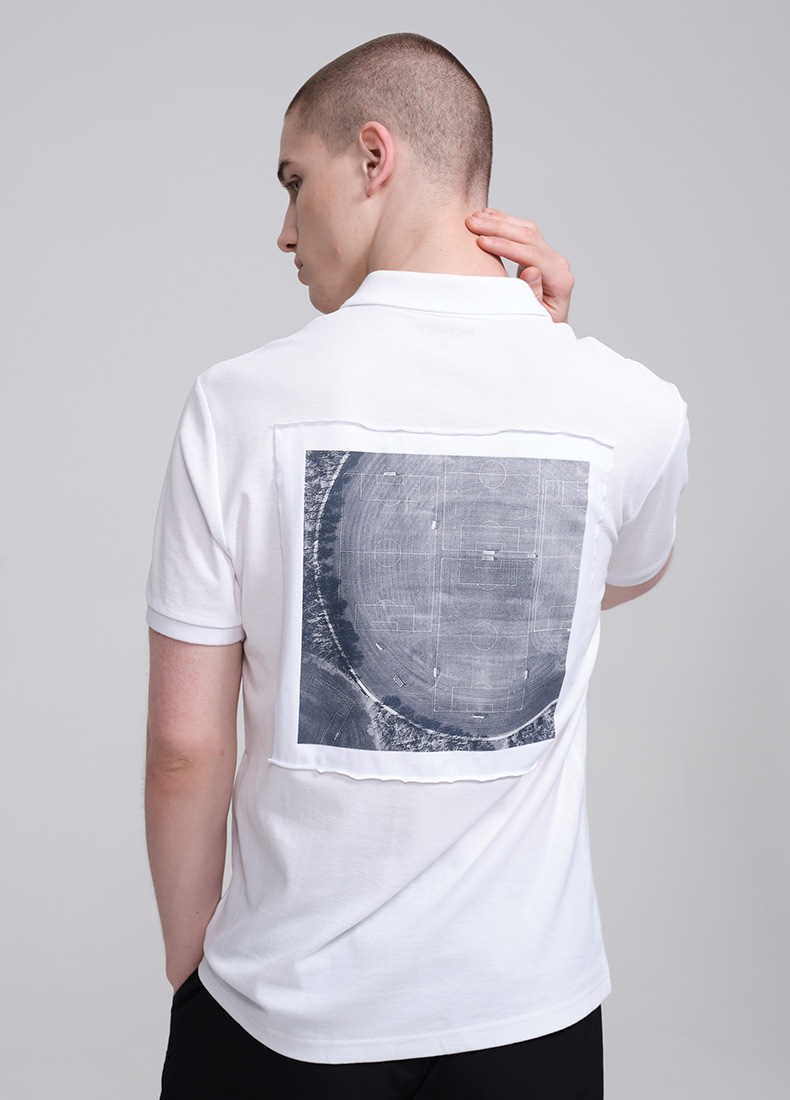 kelme卡尔美夏季新款运动休闲短袖男纯棉商务后背图案polo衫