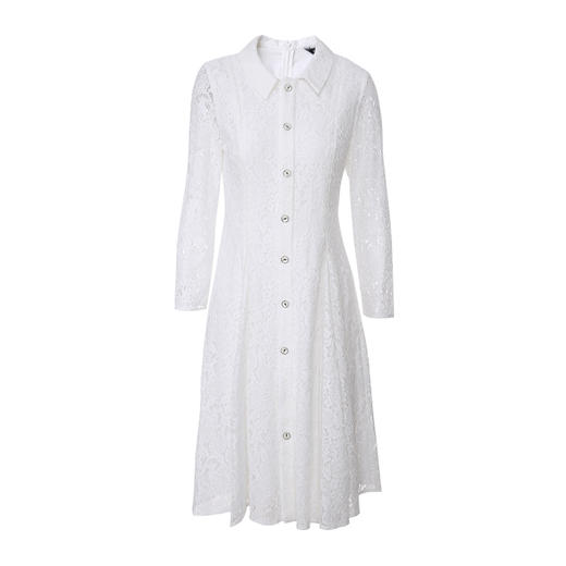 EITIE爱特爱秋季新款优雅气质蕾丝收腰百搭显瘦连衣裙女裙C2007562 商品图6