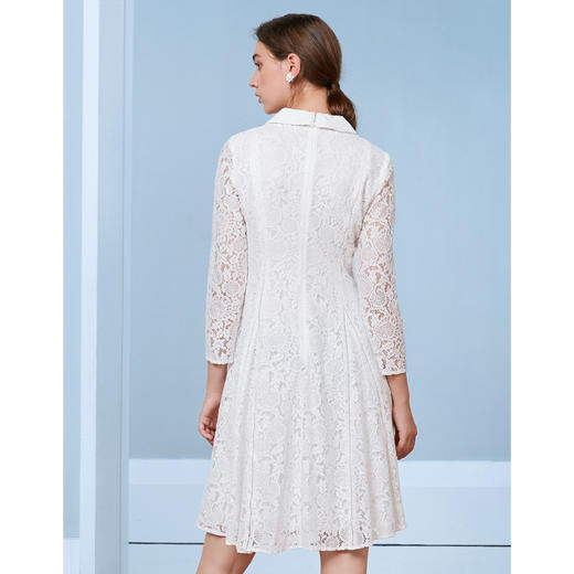 EITIE爱特爱秋季新款优雅气质蕾丝收腰百搭显瘦连衣裙女裙C2007562 商品图4