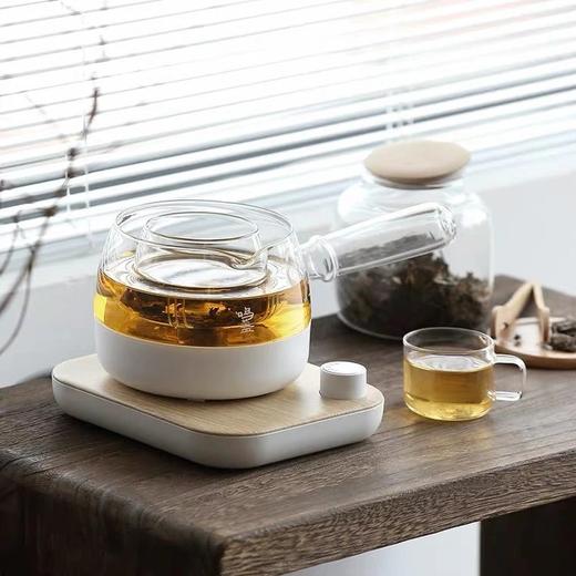鸣盏煮茶器办公室小型全自动家用mini煮茶壶玻璃壶MZ-072T原木色 送4个玻璃杯 商品图4