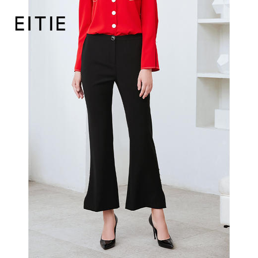 EITIE爱特爱秋季新款气质时尚通勤显瘦百搭职业微喇长裤女裤C2005506 商品图0