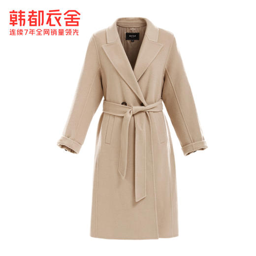 韩都衣舍冬新款韩版双面羊绒大衣女宽松中长款毛呢外套PS9917 商品图4