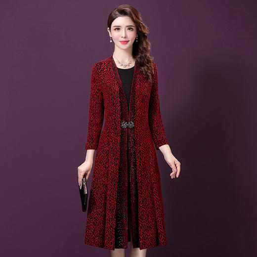 YM-8290#秋季中年妈妈装宽松大码韩版百搭开衫外套 商品图1