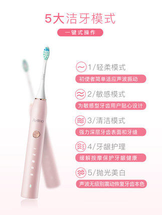 荷兰apiyoo艾优电动牙刷成人充电式女美白情侣家用声波软毛自动 APIYOOP7-1 商品图1